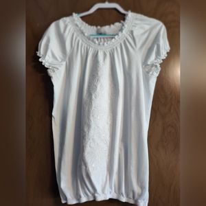 CAROLYN TAYLOR Ladies Pullover Blouse Size Large Short Sleeves Smoke Free Home